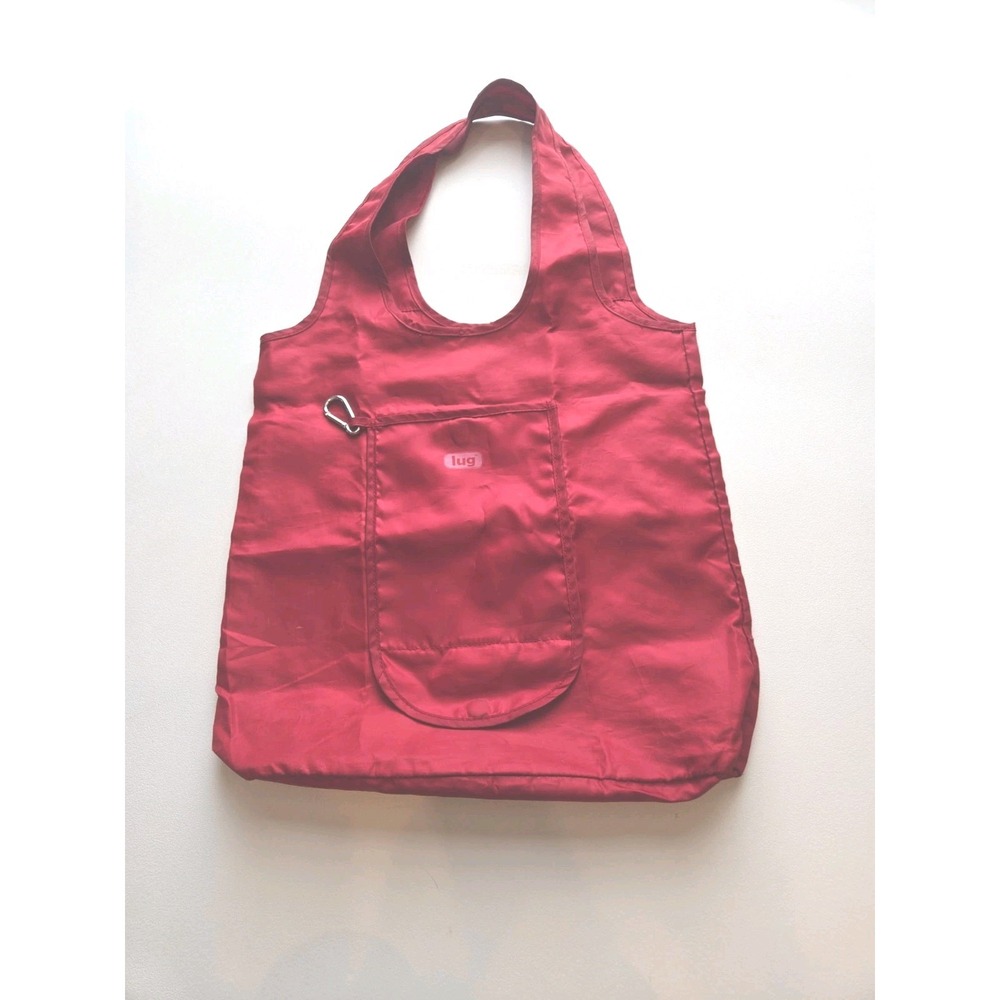 Lug Red Nylon Tote Bag Lightweight Travel Shoulder‎ Bag w Pocket READ